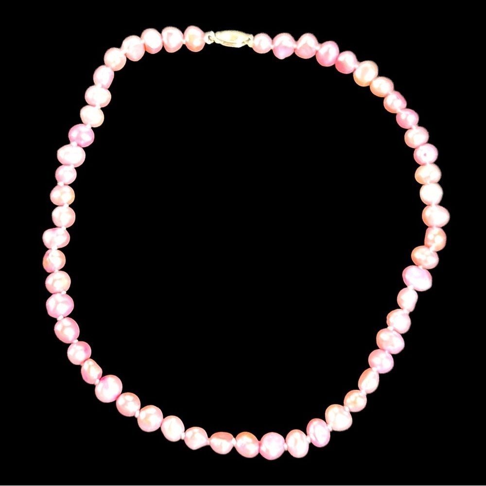 Real pink pearls like new condition